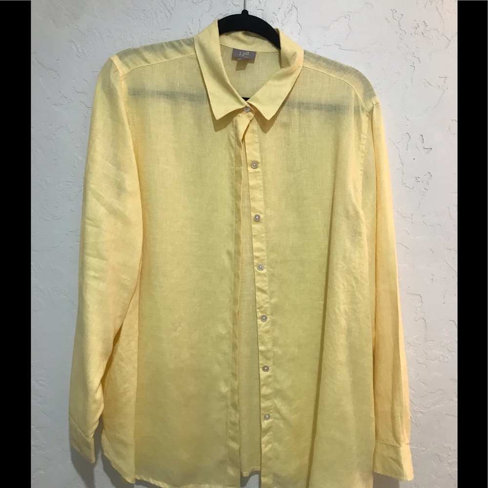 J Jill Linen Shirt - Large, yellow